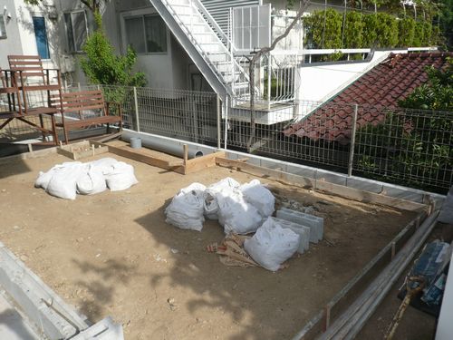 外構 リフォーム工事中