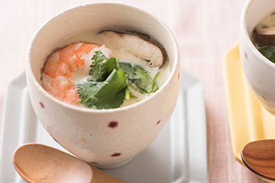 蒸し料理で茶碗蒸し