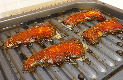 電子オーブンで作る赤飯とプリ照り焼き