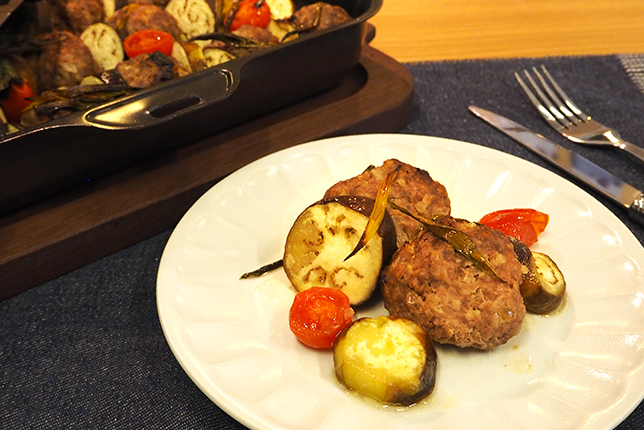 夜ご飯はハンバーグのミルフィーユ焼き