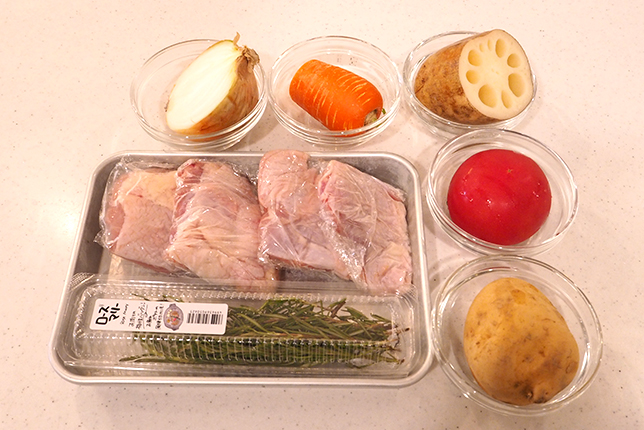 鶏と野菜のオーブン焼きの材料