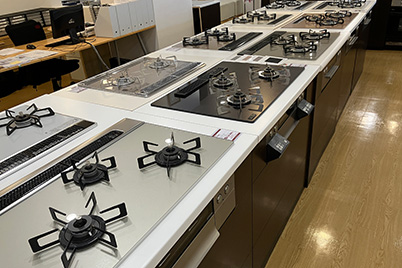 エコカナビルトインガスコンロ展示
