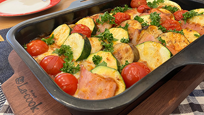 パロマフェイシスグランドで夏野菜のミルフィーユチーズ焼き