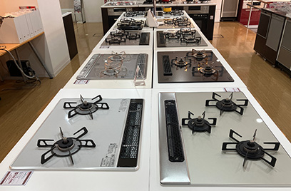 エコカナビルトインガスコンロ展示