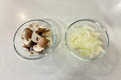 マッシュルームと玉ねぎ