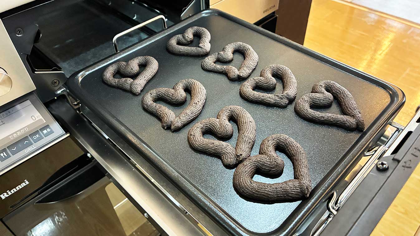 リンナイデリシアのグリルで絞り出しチョコクッキー