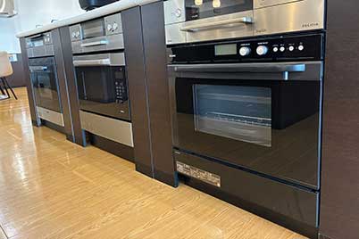 エコカナのガスオーブン展示