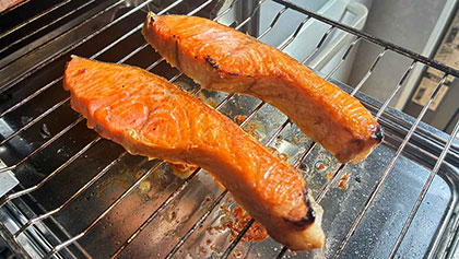 グリル焼き網で焼き魚