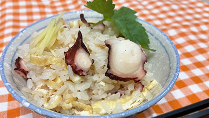 炊飯鍋とパロマフェイシスグランドで作る蛸飯
