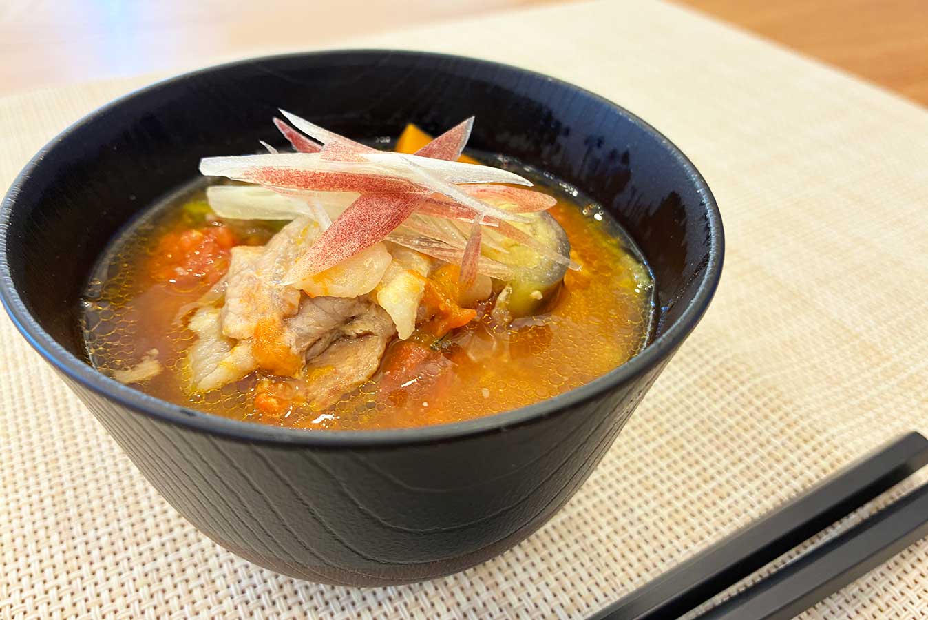 リンナイデリシアで夏野菜豚汁