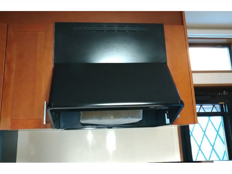 ブーツ型レンジフードをノーリツのスリム型レンジフードクララ Nfg7s21msi に交換