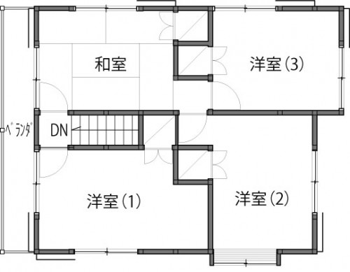 リフォーム前の2階図面