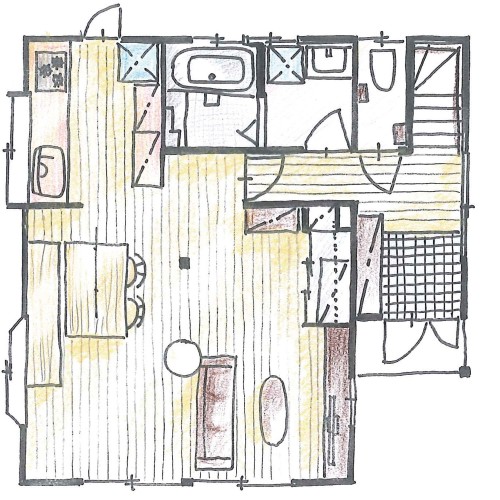 リフォーム後の手書き図面