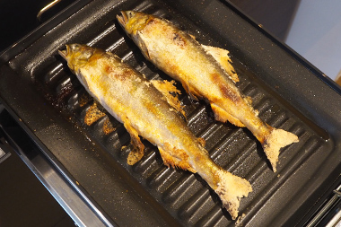 アユの姿焼きの完成