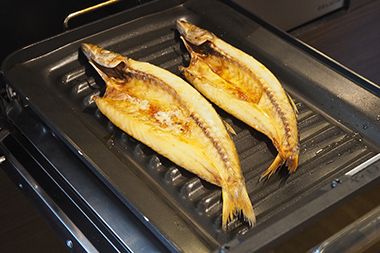 カマスの干物の焼き物の完成