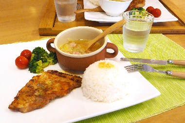 出来上がった時短夕食