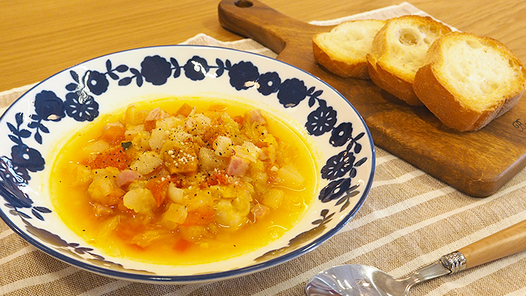 野菜ミネストローネスープのレシピ