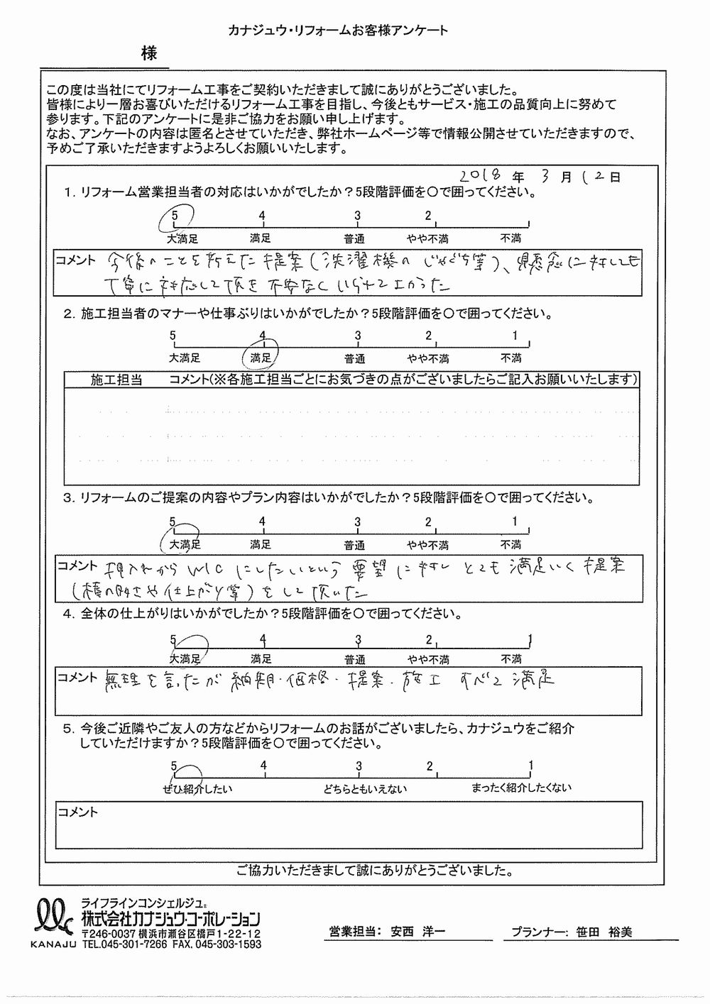 懸念に対しても丁寧に対応して頂き不安なくいられてよかった。
