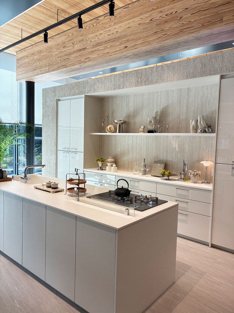 開放的なトクラスのアイランドキッチン