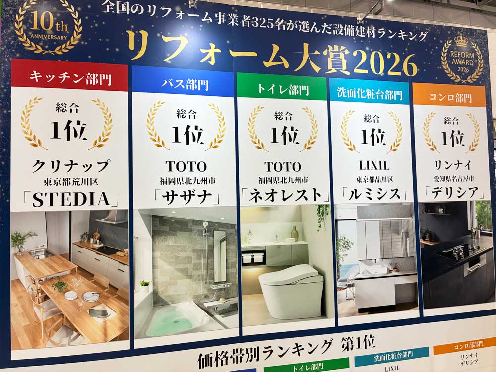 【2026年】リフォーム大賞｜プロが選んだ人気設備総合ランキング
